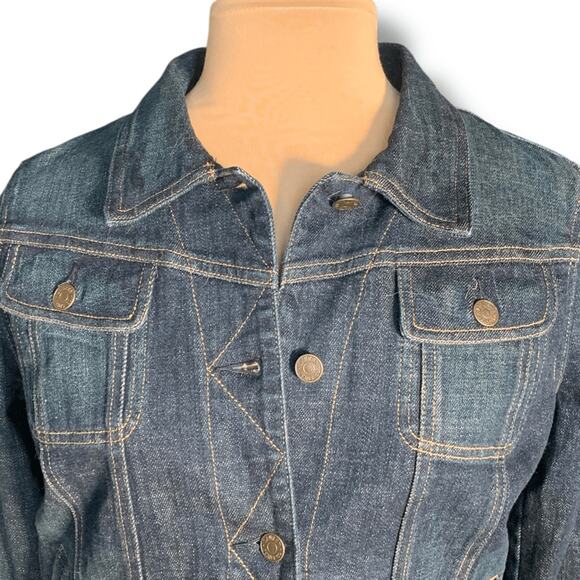 Vintage Ralph Lauren Denim Jacket Removable Faux Fur Collar Boho Western Small - Picture 10 of 14